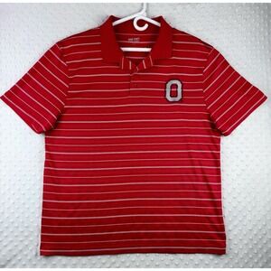 Ohio State Authentic Apparel Mens Short Sleeve‎ Polo Shirt L Red Scarlet & Gray